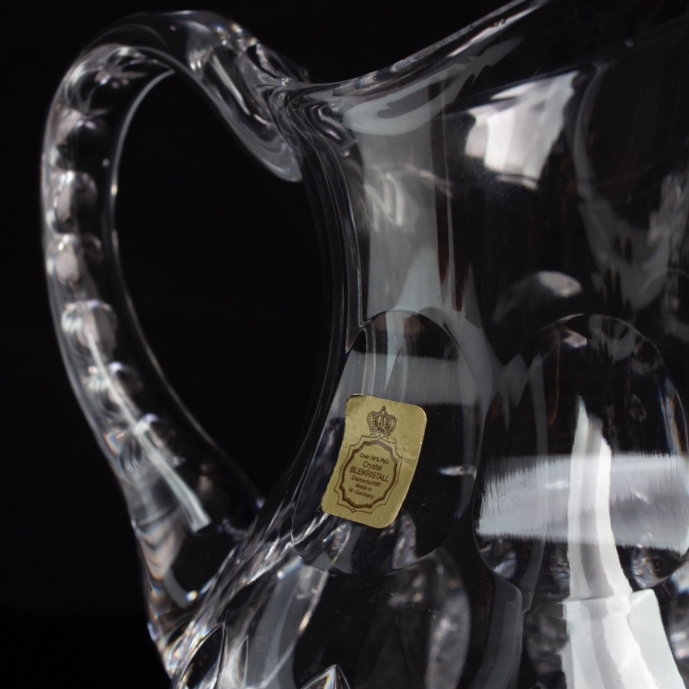 Vintage Cut Crystal Pitcher | West German 24% Lead Crystal | Kitchen Decor - Picture 8 of 10